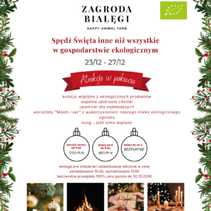 Wstępna rezerwacja | Świąteczny pobyt w Zagrodzie 23-27 GRUDNIA
